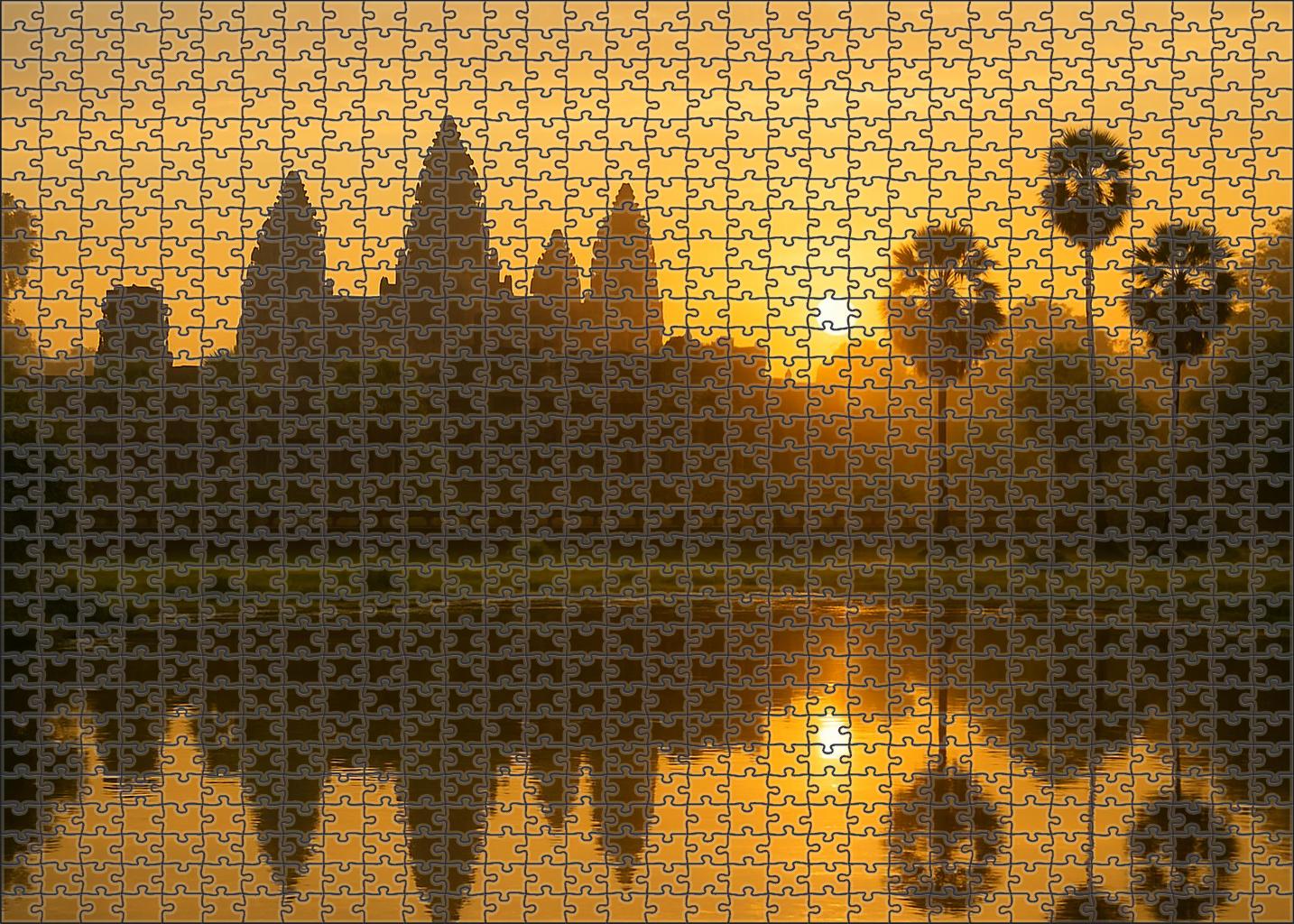 Angkor Wat Situated Near Siem Reap Cambodia Recognized By 7456 Globally As The Largest Religious Monument And Symbol Of Khmer Architecture 20 Piece Puzzle