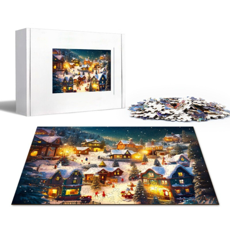 Christmas Village Wooden Jigsaw Puzzle