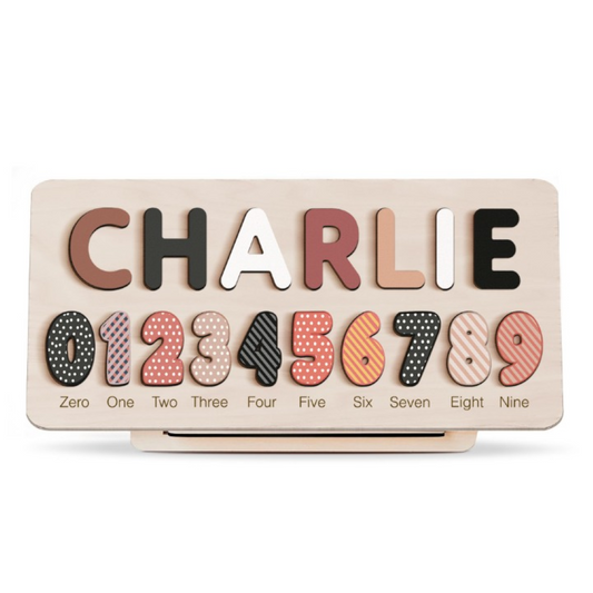 Custom Wooden Name And Number Puzzle