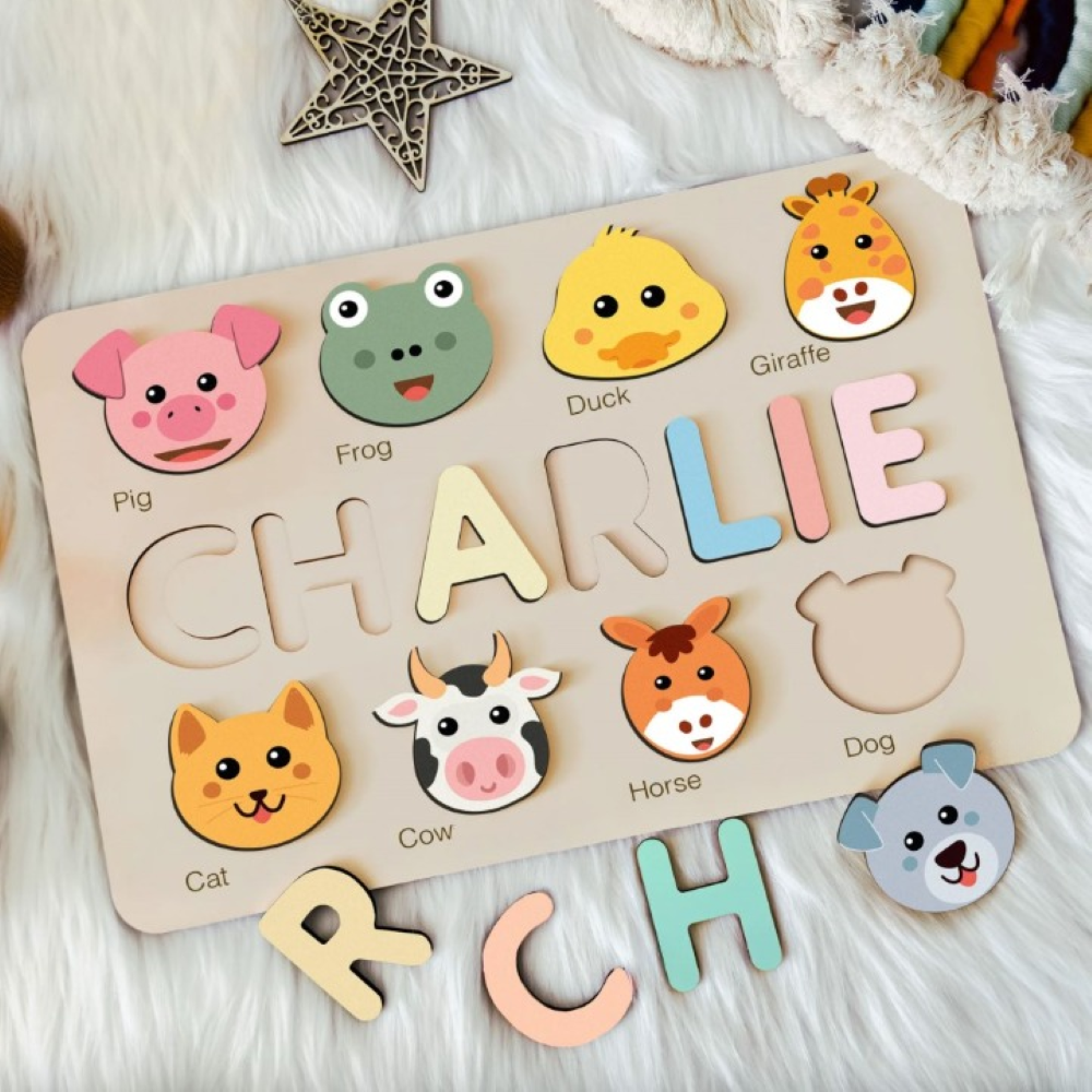 Personalized Educational Animal Puzzle For Toddlers