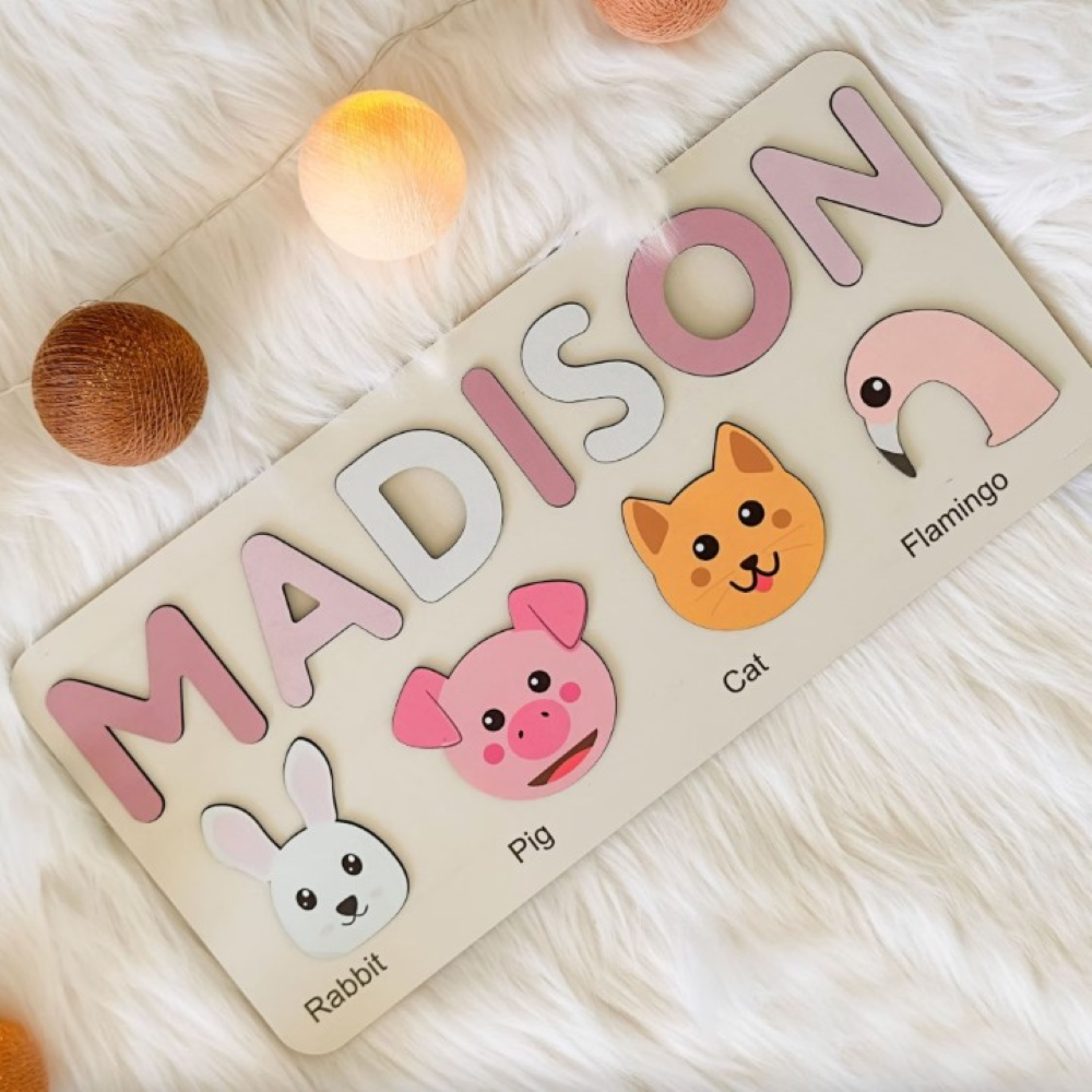 Personalized Toddlers Animal Learning Puzzle