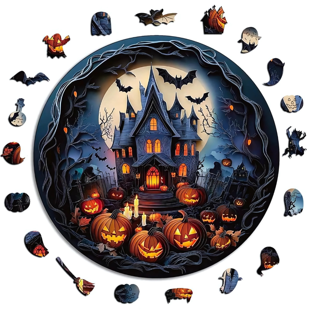 Halloween Castle Wooden Jigsaw Puzzle
