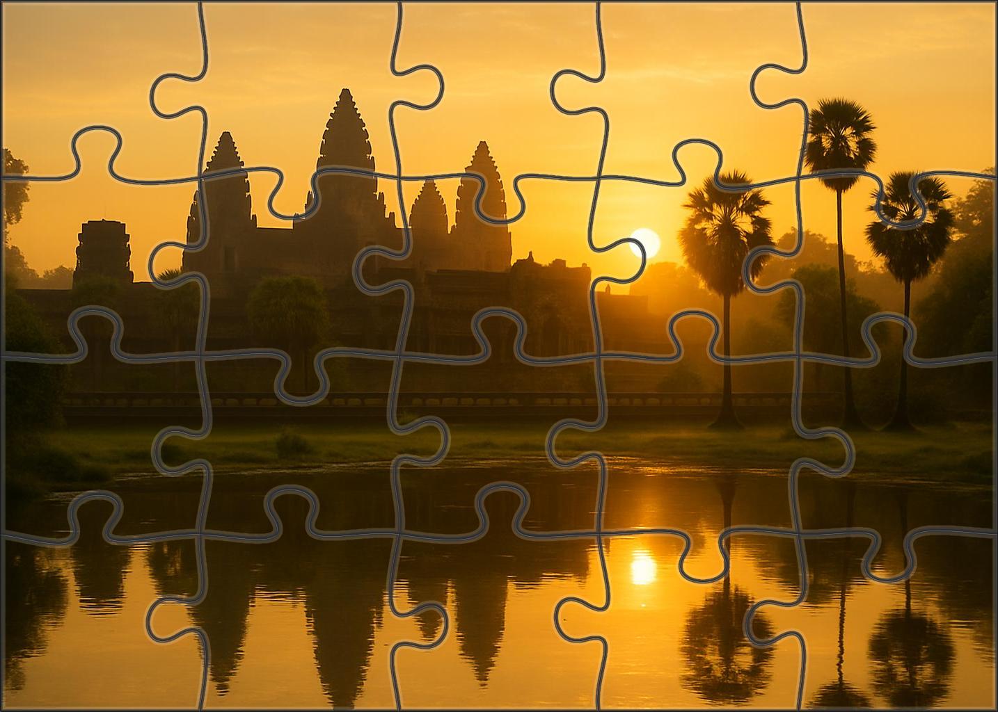 Angkor Wat Situated Near Siem Reap Cambodia Recognized By 7456 Globally As The Largest Religious Monument And Symbol Of Khmer Architecture 20 Piece Puzzle