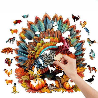Colorful Turkey Wooden Jigsaw Puzzle