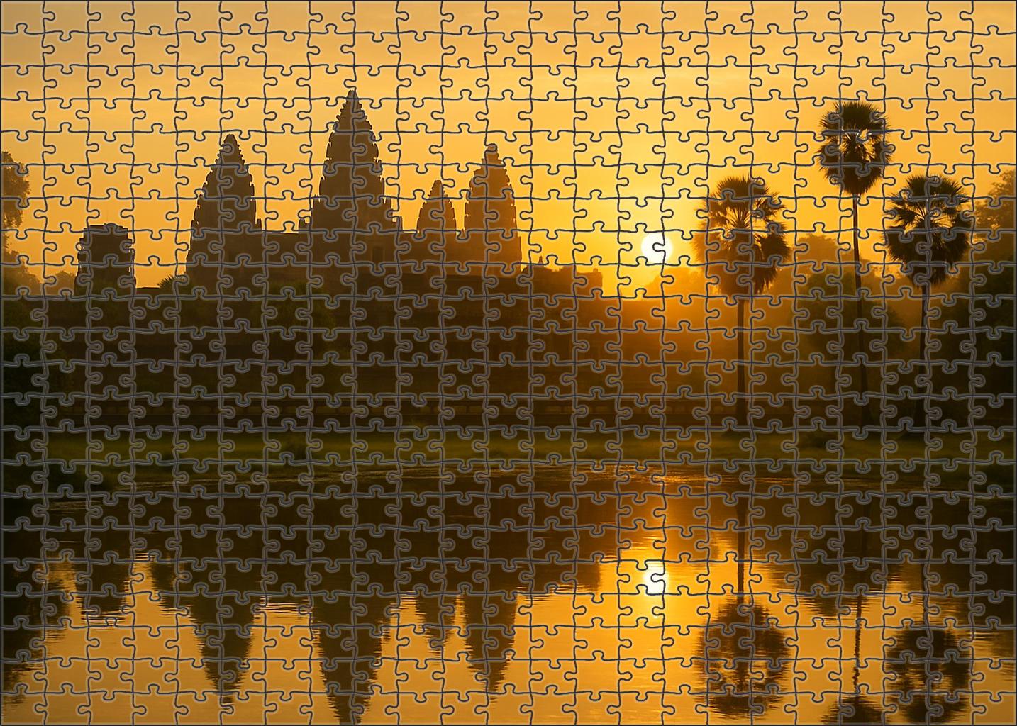 Angkor Wat Situated Near Siem Reap Cambodia Recognized By 7456 Globally As The Largest Religious Monument And Symbol Of Khmer Architecture 20 Piece Puzzle