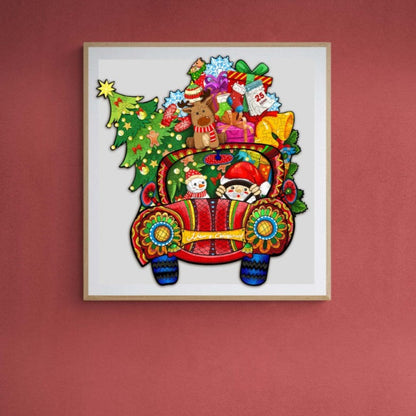 Christmas Car Wooden Jigsaw Puzzle