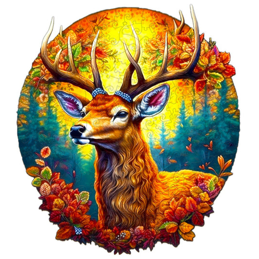 Deer Of Life Wooden Jigsaw Puzzle