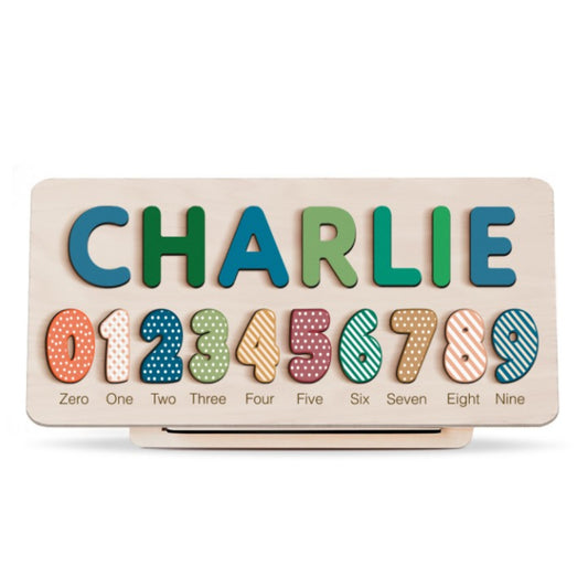 Forest Custom Wooden Name And Numbers Puzzle