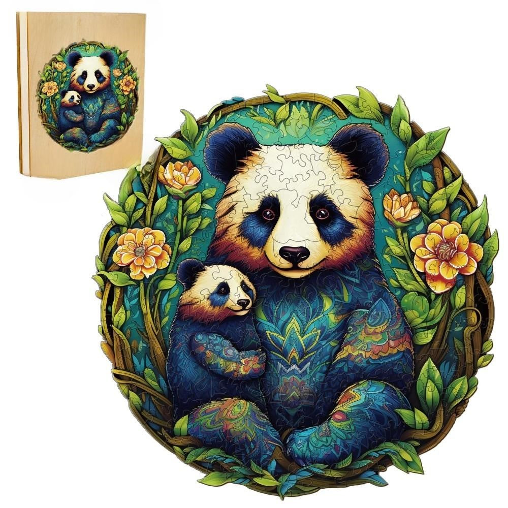 Panda Family Wooden Jigsaw Puzzle