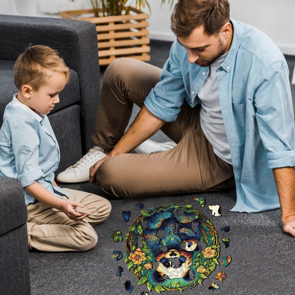 Panda Family Wooden Jigsaw Puzzle