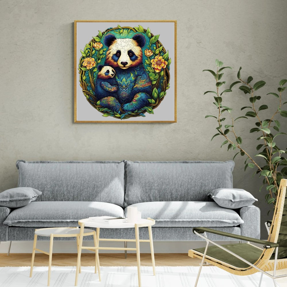 Panda Family Wooden Jigsaw Puzzle