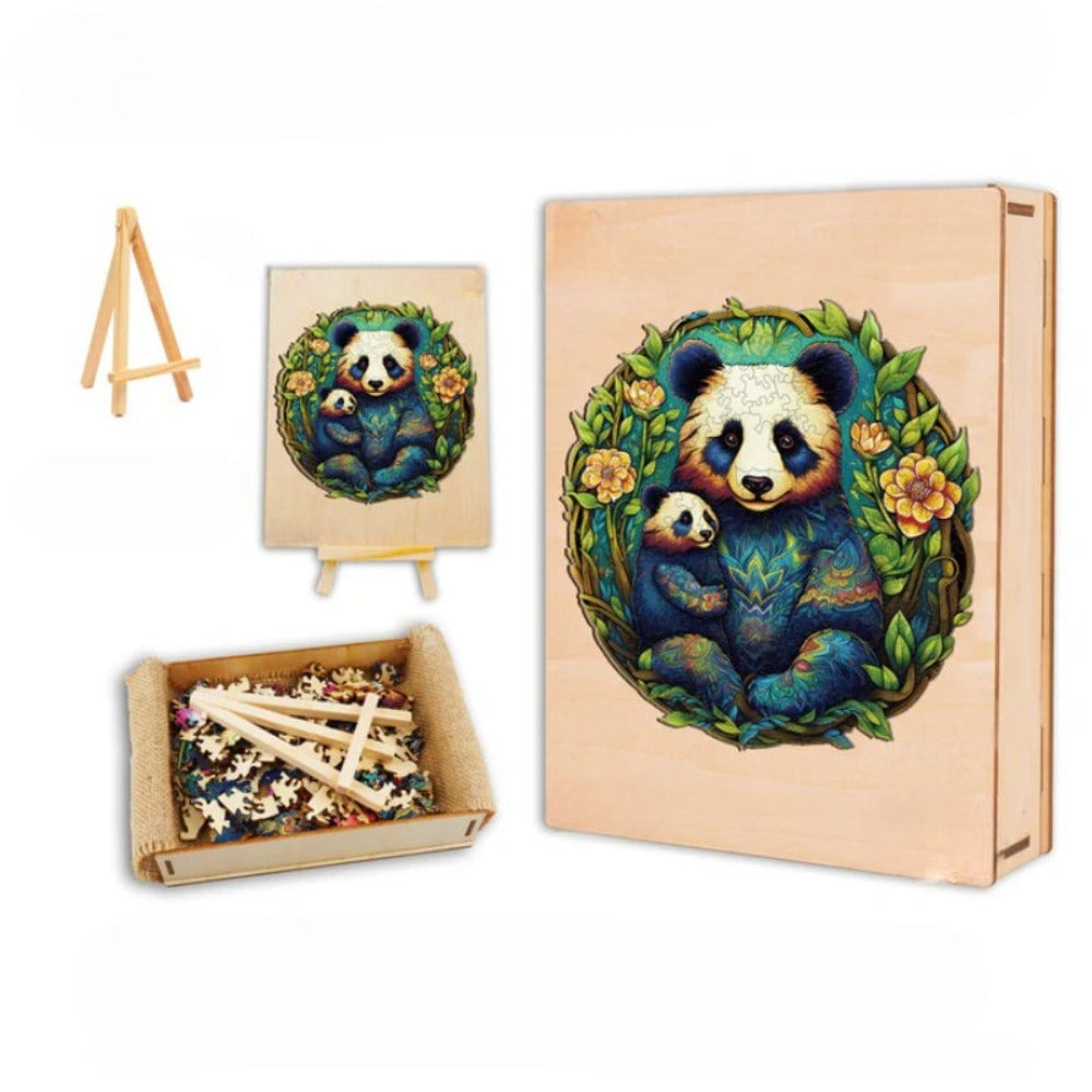 Panda Family Wooden Jigsaw Puzzle