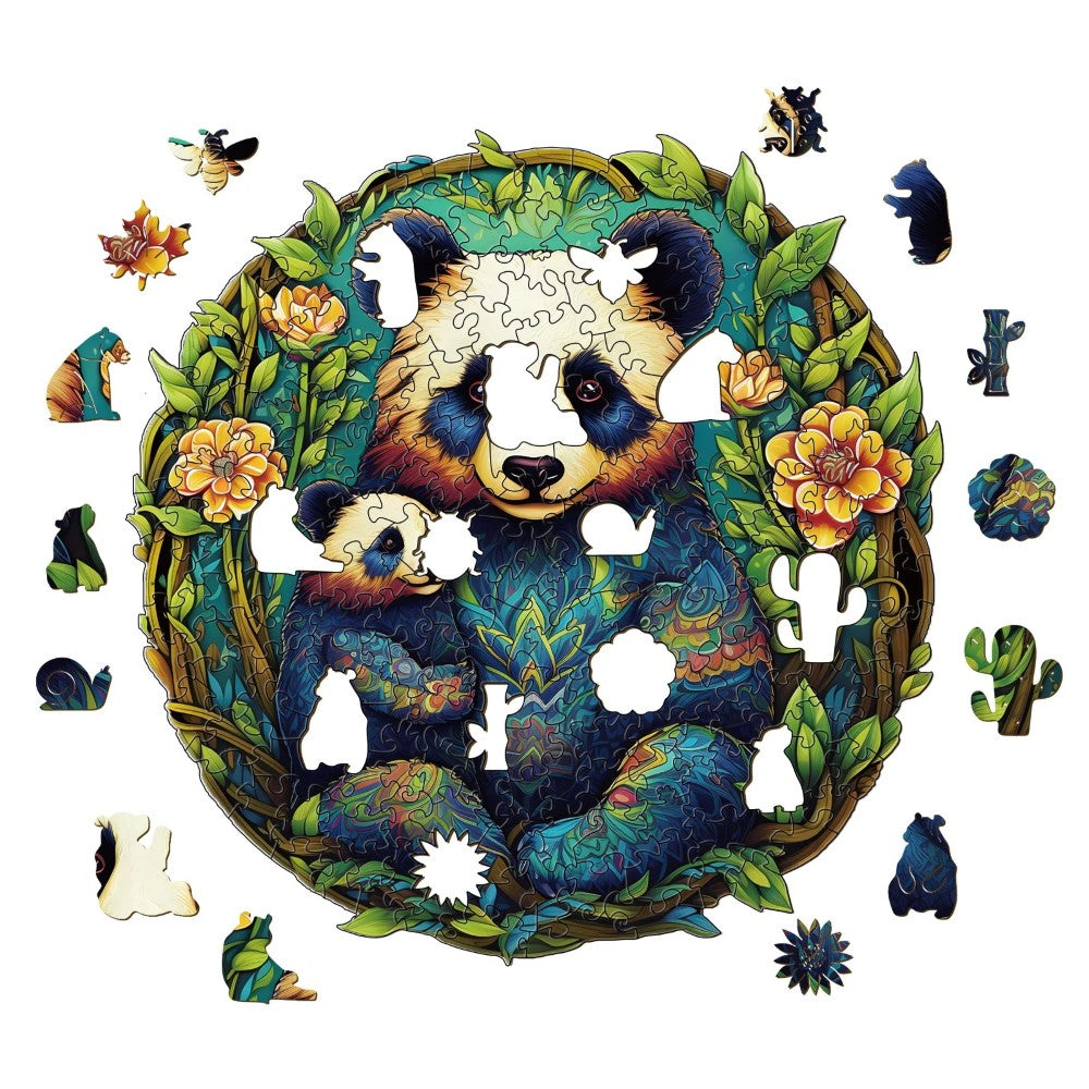 Panda Family Wooden Jigsaw Puzzle