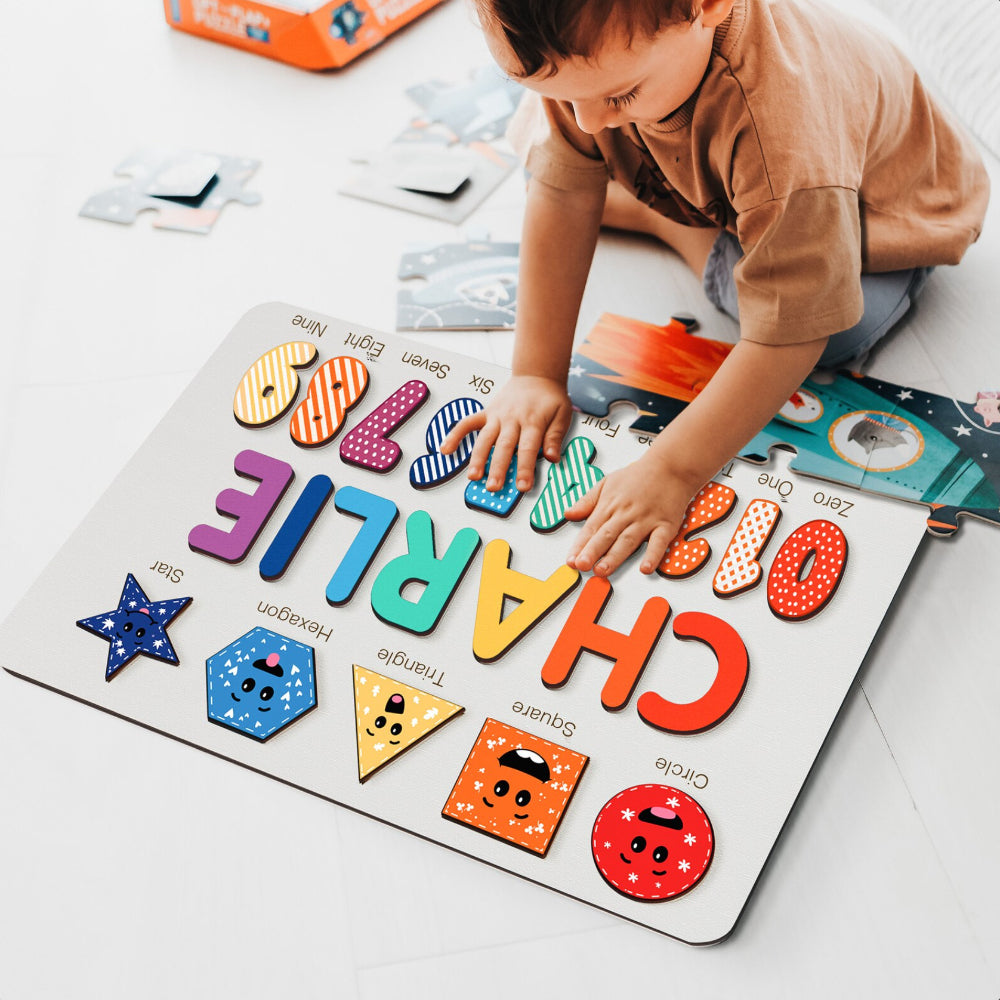 Siesta Custom Wooden Name Numbers And Shapes Puzzle