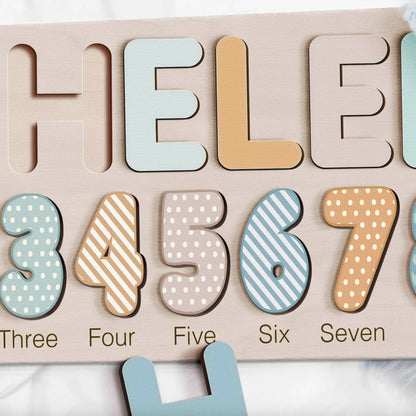 Siesta Custom Wooden Name And Numbers Puzzle