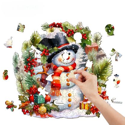 Snowman Wooden Jigsaw Puzzle