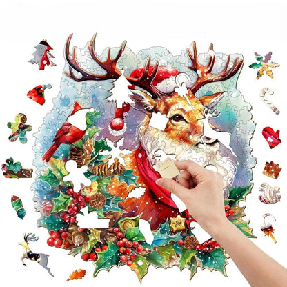 Sparkle Reindeer Wooden Jigsaw Puzzle