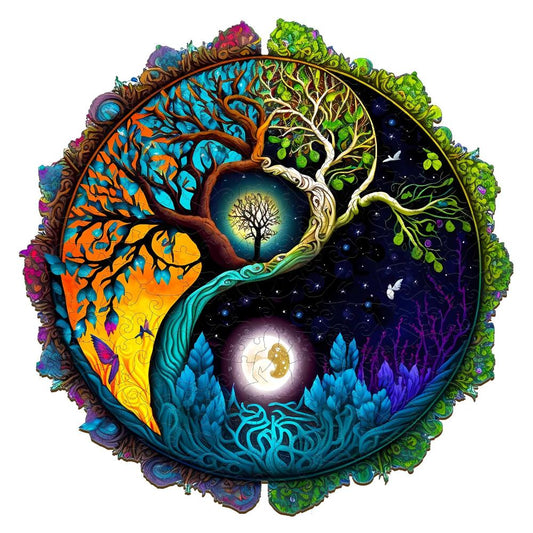 Yang And Tree Of Life 4 Wooden Jigsaw Puzzle