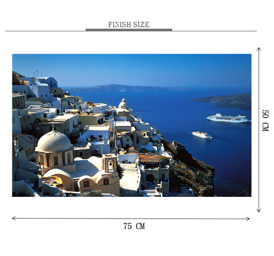 Santorini Beauty is Wooden 1000 Piece Jigsaw Puzzle Toy For Adults and Kids