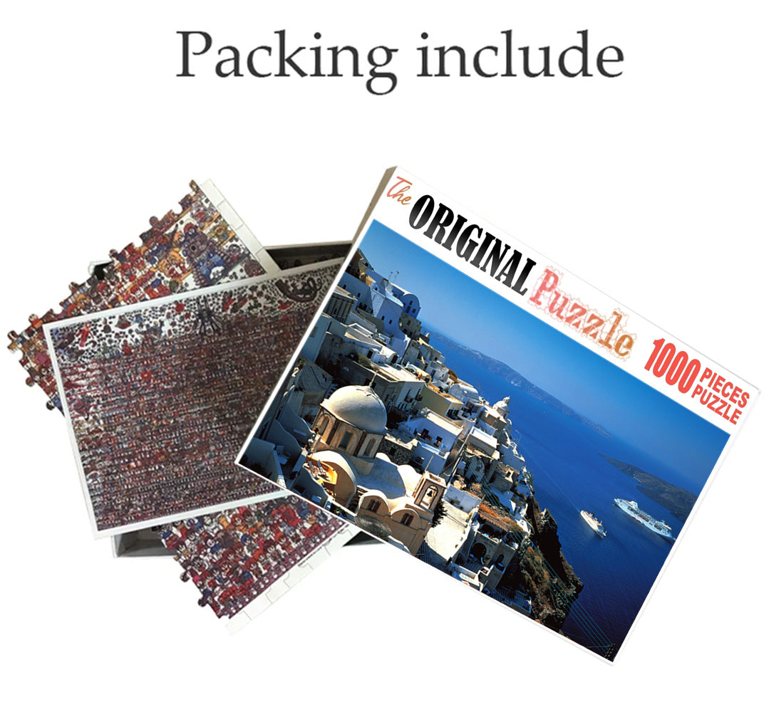 Santorini Beauty is Wooden 1000 Piece Jigsaw Puzzle Toy For Adults and Kids