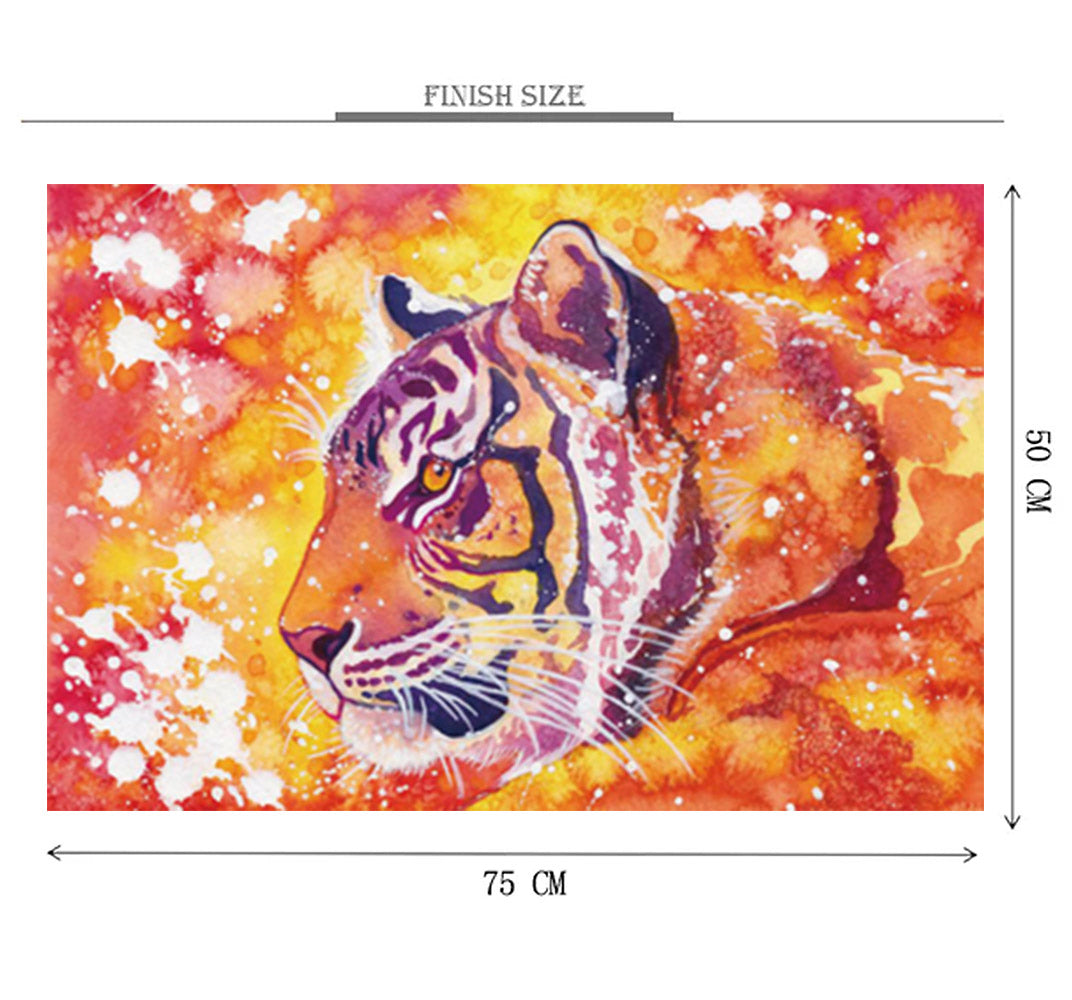 Abstract Painting of Tiger Wooden 1000 Piece Jigsaw Puzzle Toy For Adults and Kids