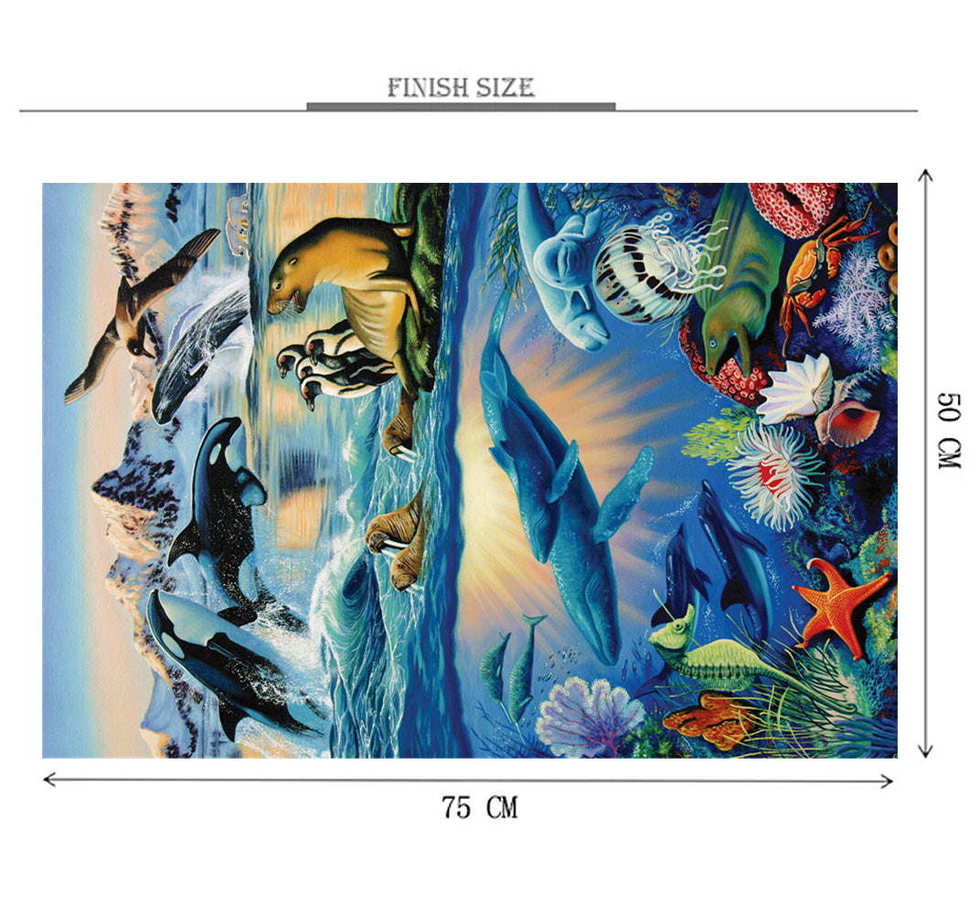 Sea Mammals is Wooden 1000 Piece Jigsaw Puzzle Toy For Adults and Kids