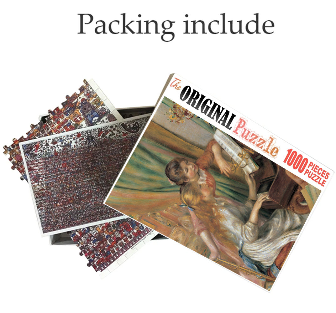 Girls Practising Piano Wooden 1000 Piece Jigsaw Puzzle Toy For Adults and Kids