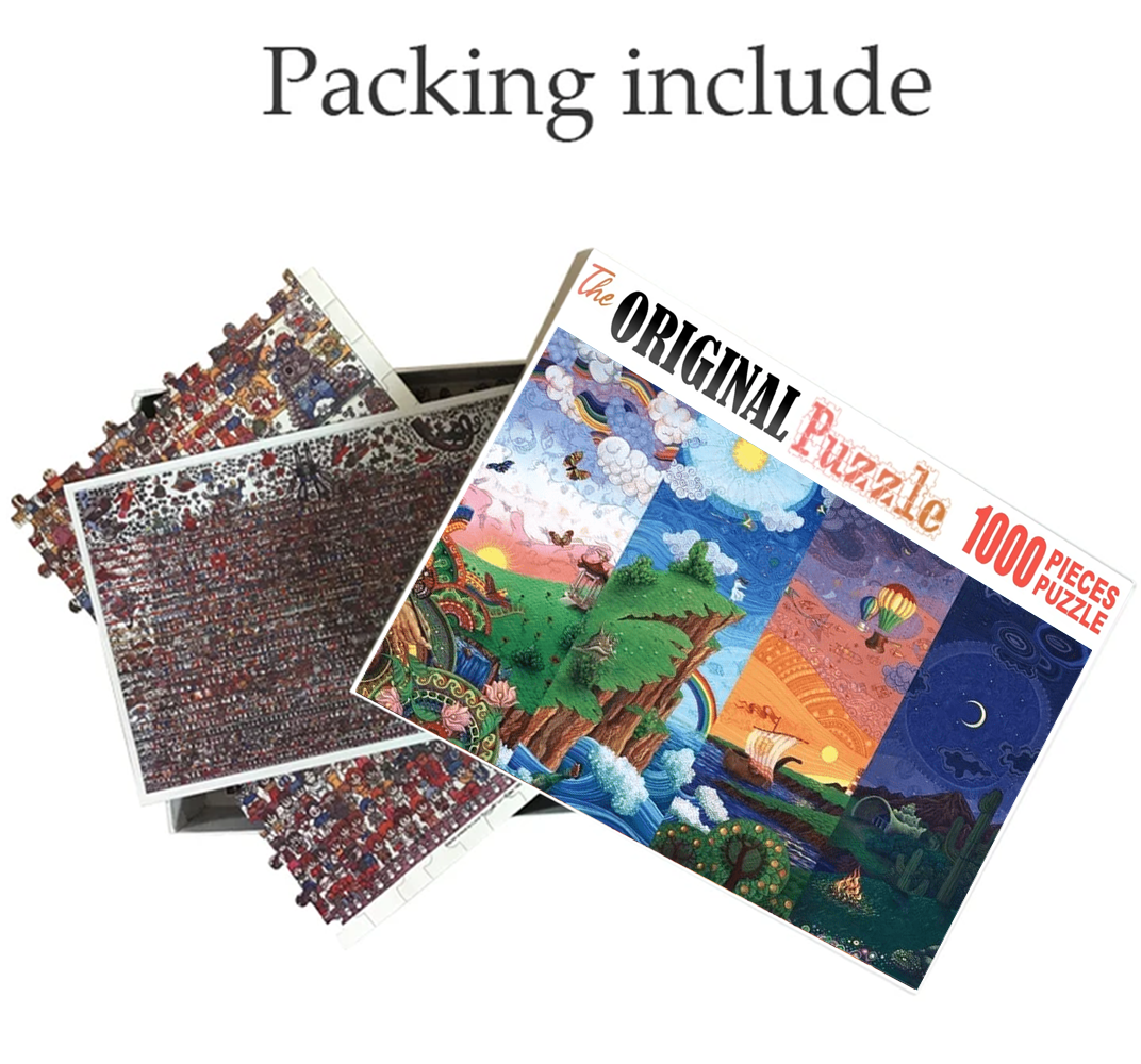 Four Parts of the Day Wooden 1000 Piece Jigsaw Puzzle Toy For Adults and Kids