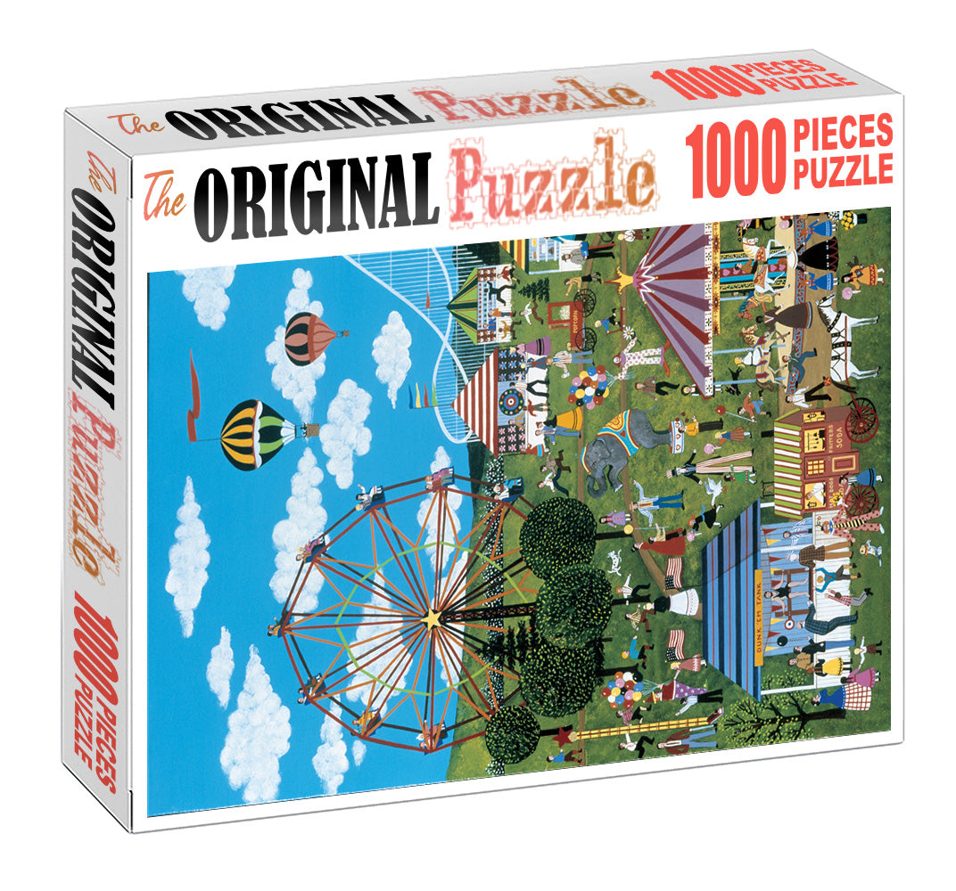Fair Scene illustrations is Wooden 1000 Piece Jigsaw Puzzle Toy For Adults and Kids
