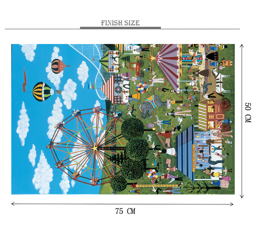 Fair Scene illustrations is Wooden 1000 Piece Jigsaw Puzzle Toy For Adults and Kids