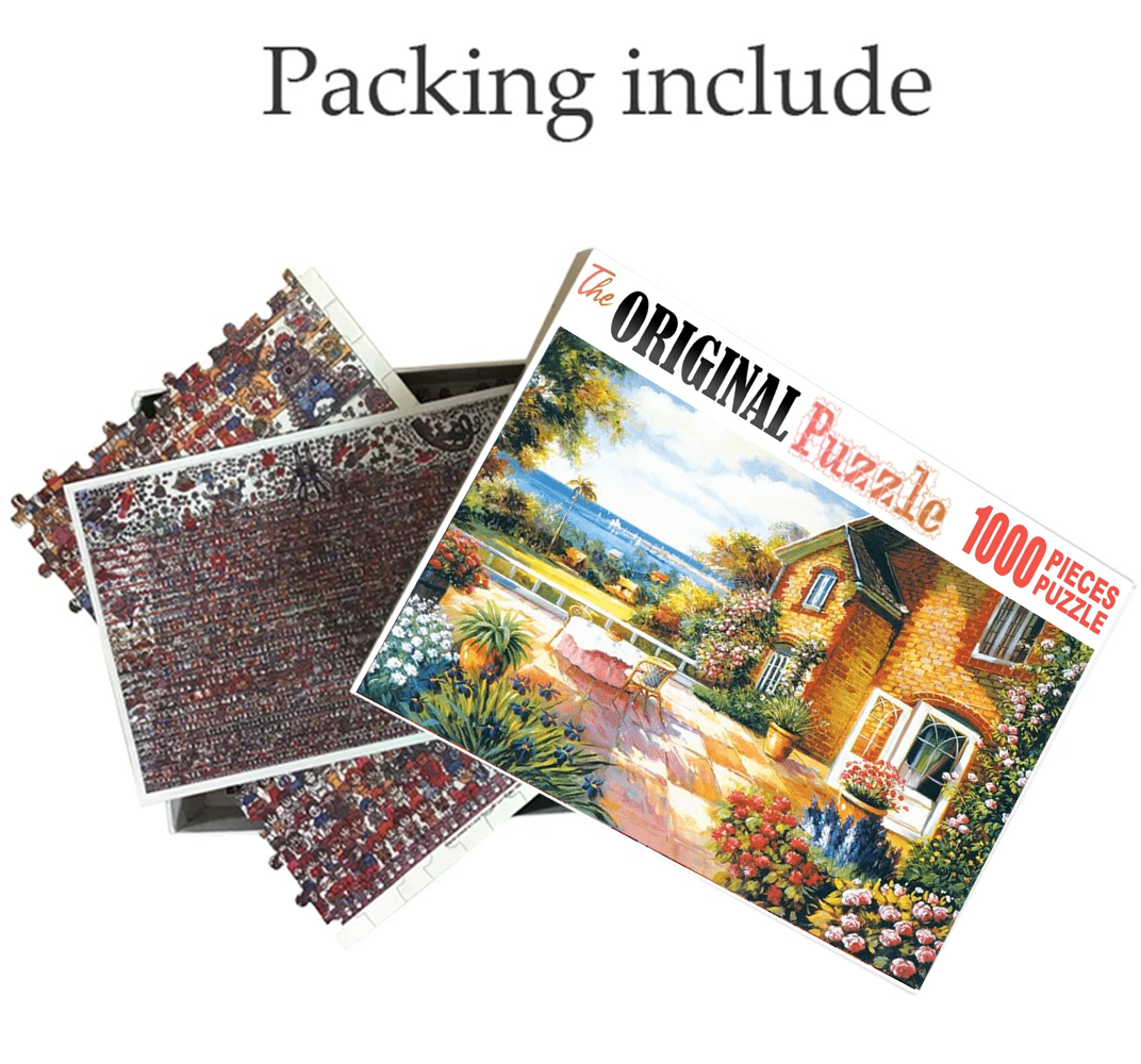Outdoor Painting Wooden 1000 Piece Jigsaw Puzzle Toy For Adults and Kids