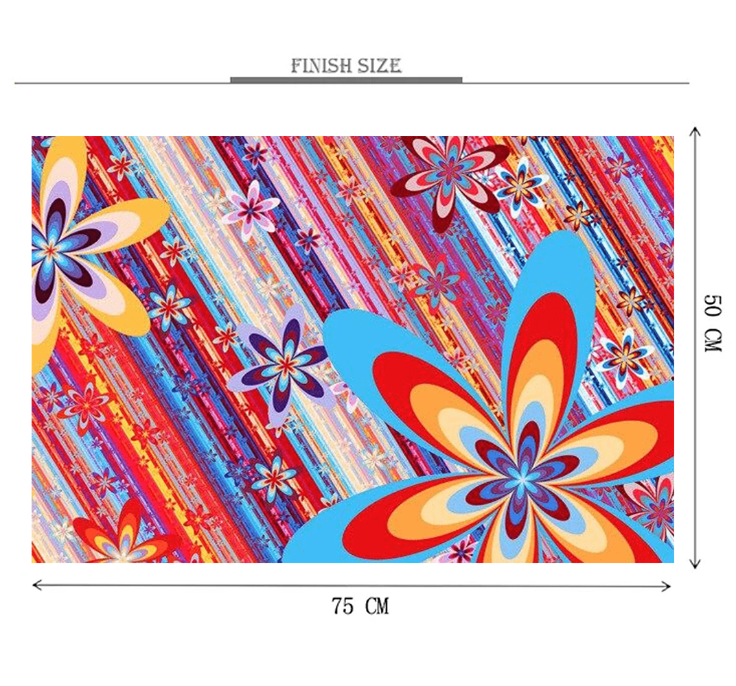 Flower Vector Pattern Wooden 1000 Piece Jigsaw Puzzle Toy For Adults and Kids