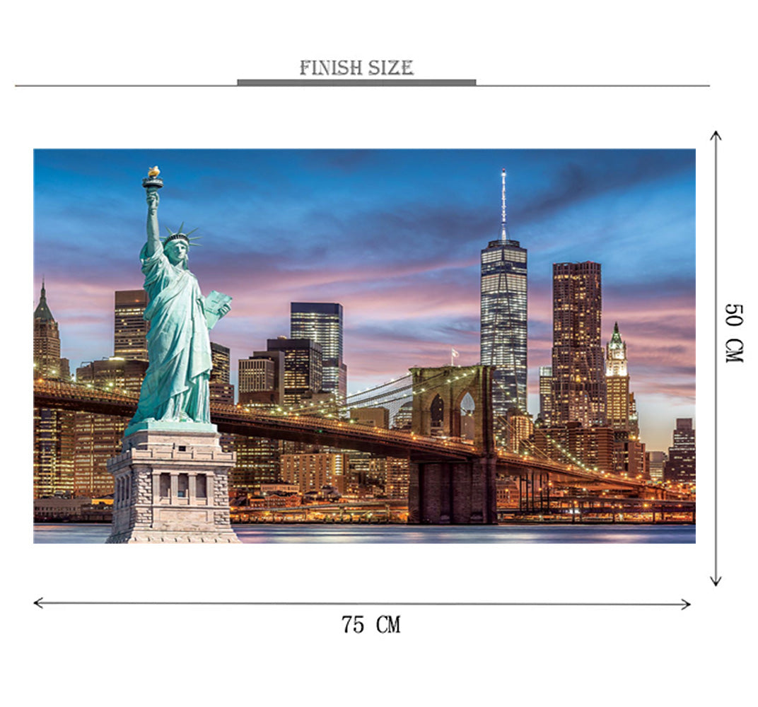 Statue beside Bridge is Wooden 1000 Piece Jigsaw Puzzle Toy For Adults and Kids