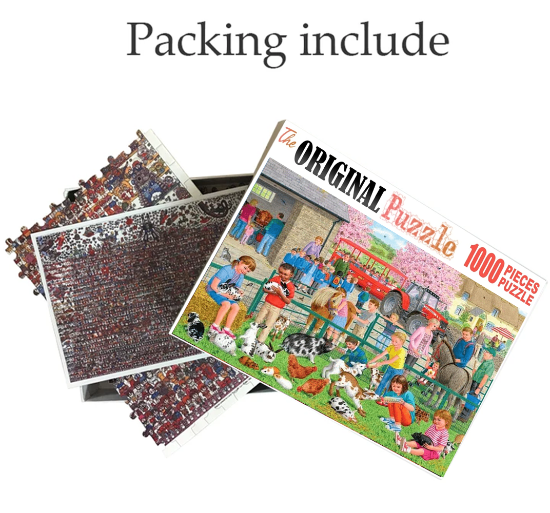 Pet Park for Kids Wooden 1000 Piece Jigsaw Puzzle Toy For Adults and Kids