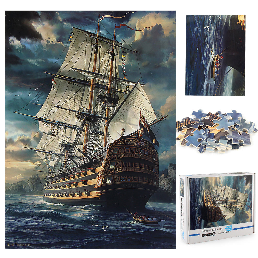 Schmidt Sail Set Wooden 1000 Piece Jigsaw Puzzle Toy For Adults and Kids