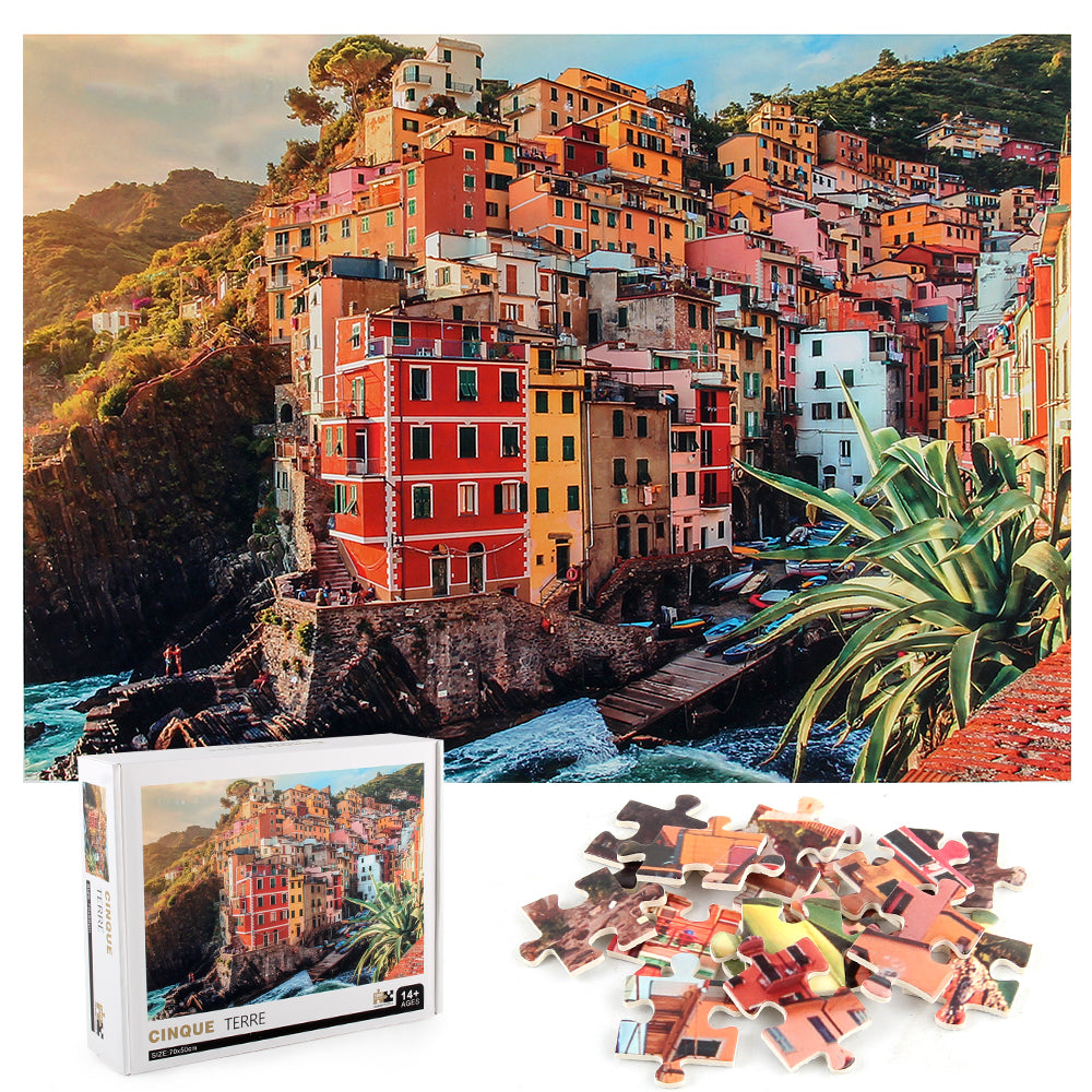 Cinque Terre Wooden 1000 Piece Jigsaw Puzzle Toy For Adults and Kids