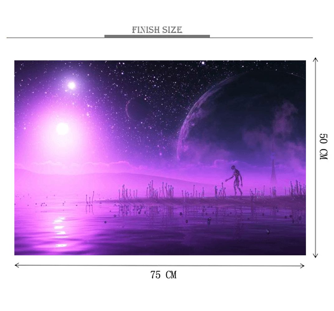 Purple Light of Dead Wooden 1000 Piece Jigsaw Puzzle Toy For Adults and Kids
