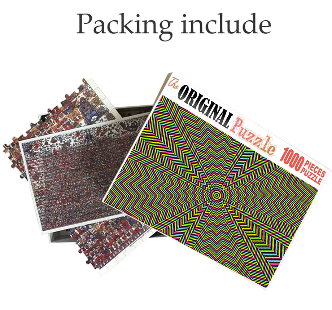 Zigzag Maze Pattern Wooden 1000 Piece Jigsaw Puzzle Toy For Adults and Kids