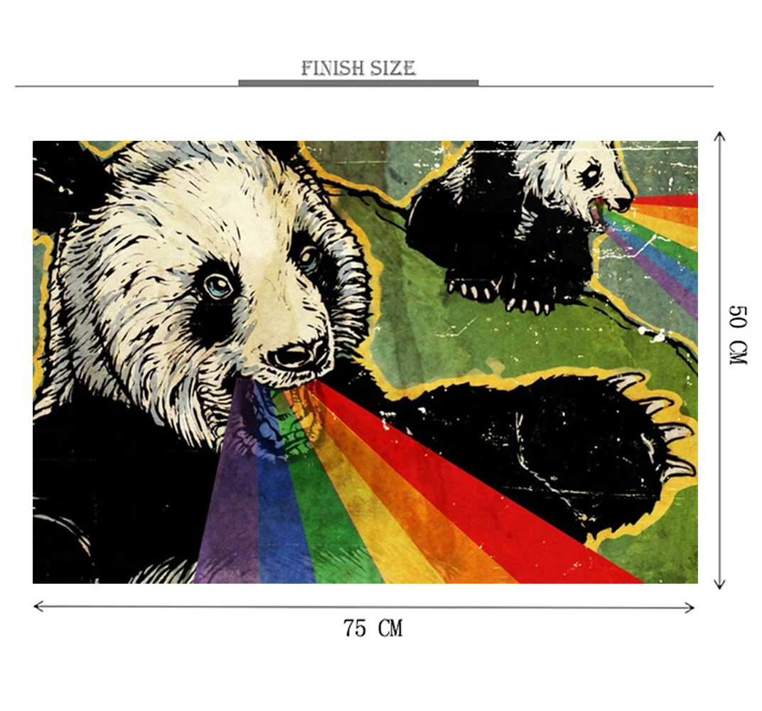 Panda Rainbow Wooden 1000 Piece Jigsaw Puzzle Toy For Adults and Kids