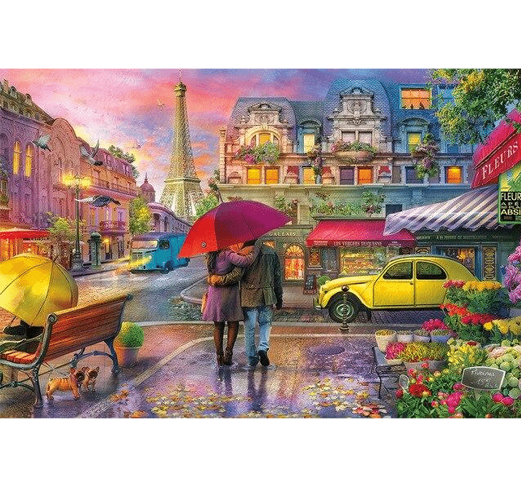 Couple under Umbrella is Wooden 1000 Piece Jigsaw Puzzle Toy For Adults and Kids