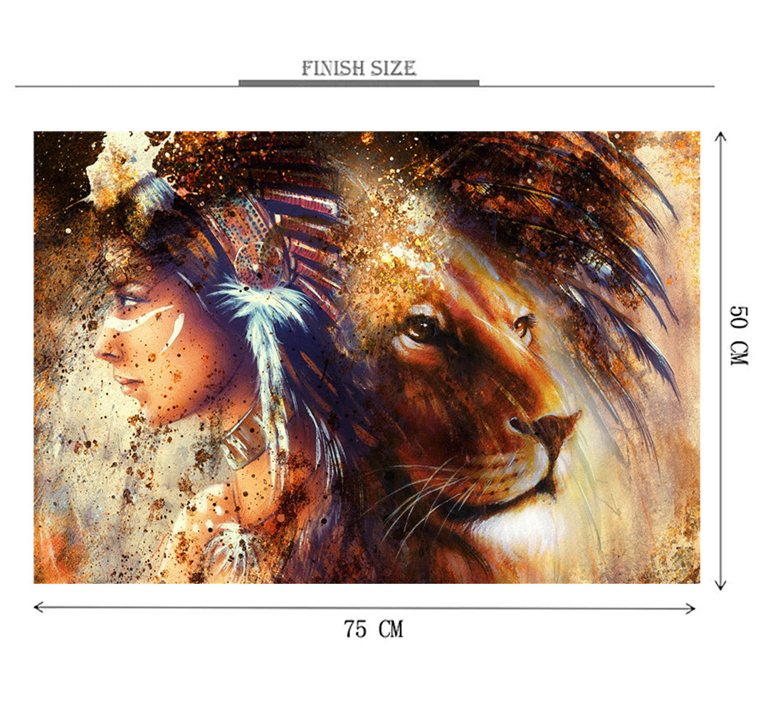 Red Indian Tribe Wooden 1000 Piece Jigsaw Puzzle Toy For Adults and Kids