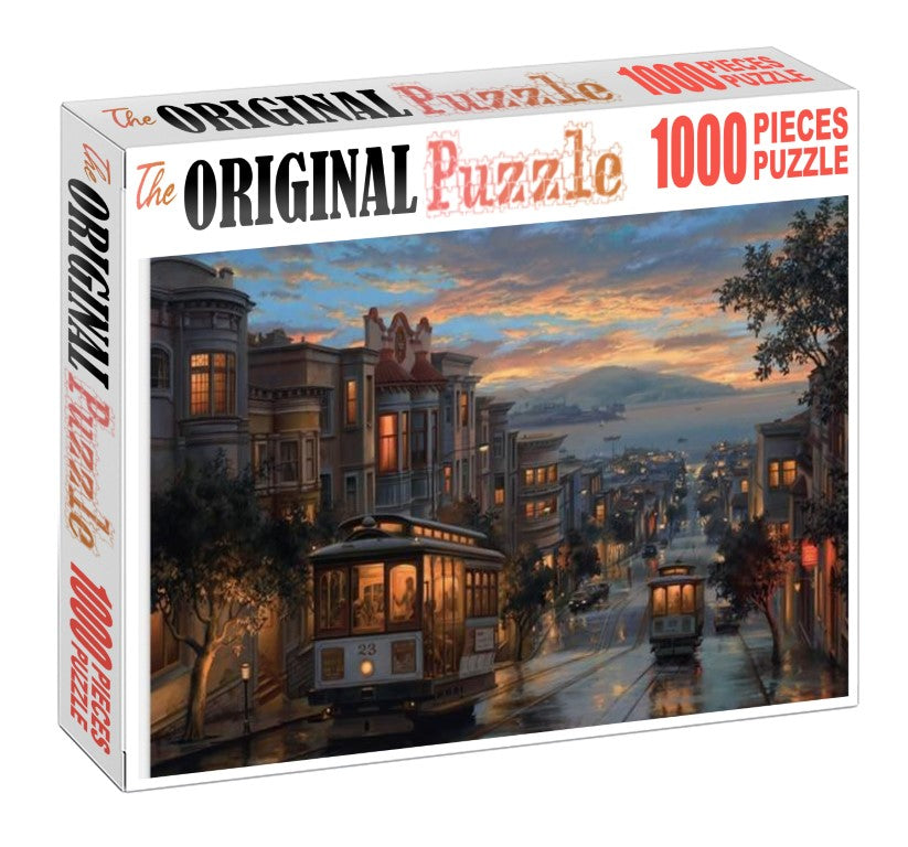 City Train Tour is Wooden 1000 Piece Jigsaw Puzzle Toy For Adults and Kids