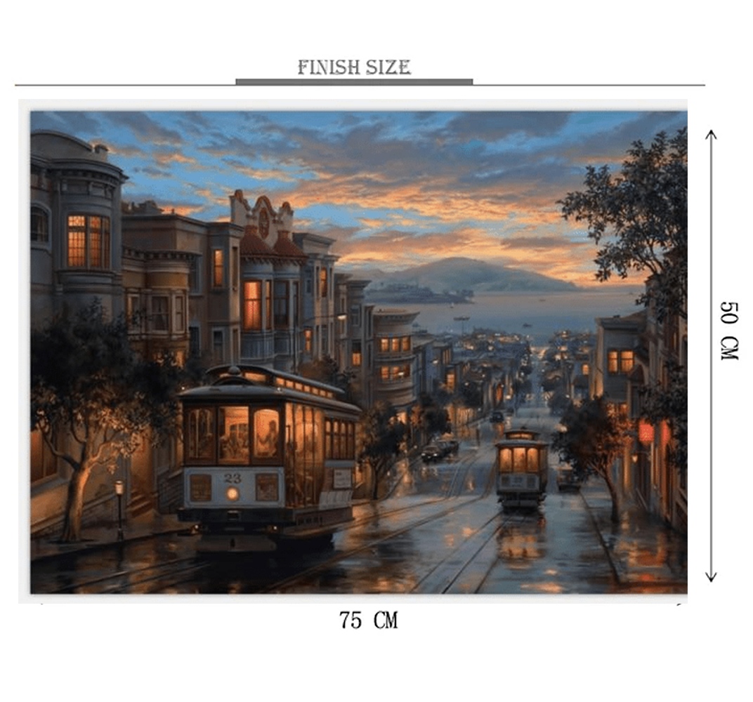 City Train Tour is Wooden 1000 Piece Jigsaw Puzzle Toy For Adults and Kids