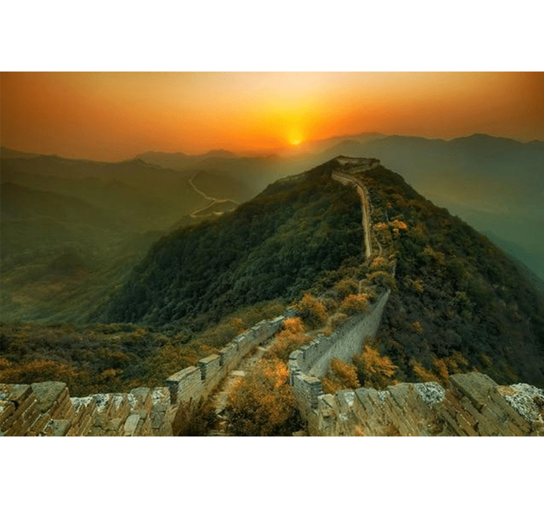 Great Wall Sunset Wooden 1000 Piece Jigsaw Puzzle Toy For Adults and Kids