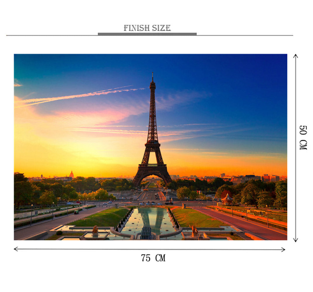 Eifel Sunset Scene Wooden 1000 Piece Jigsaw Puzzle Toy For Adults and Kids