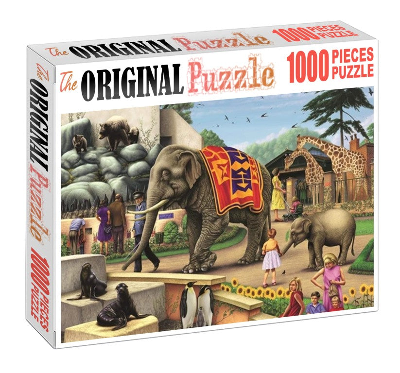 Public Zoo is Wooden 1000 Piece Jigsaw Puzzle Toy For Adults and Kids