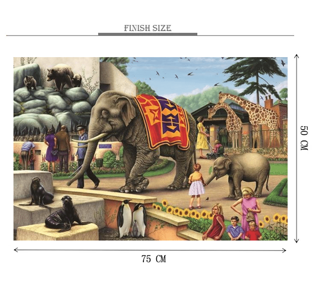 Public Zoo is Wooden 1000 Piece Jigsaw Puzzle Toy For Adults and Kids