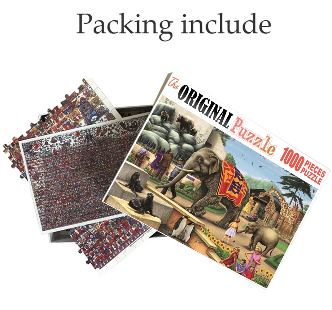 Public Zoo is Wooden 1000 Piece Jigsaw Puzzle Toy For Adults and Kids