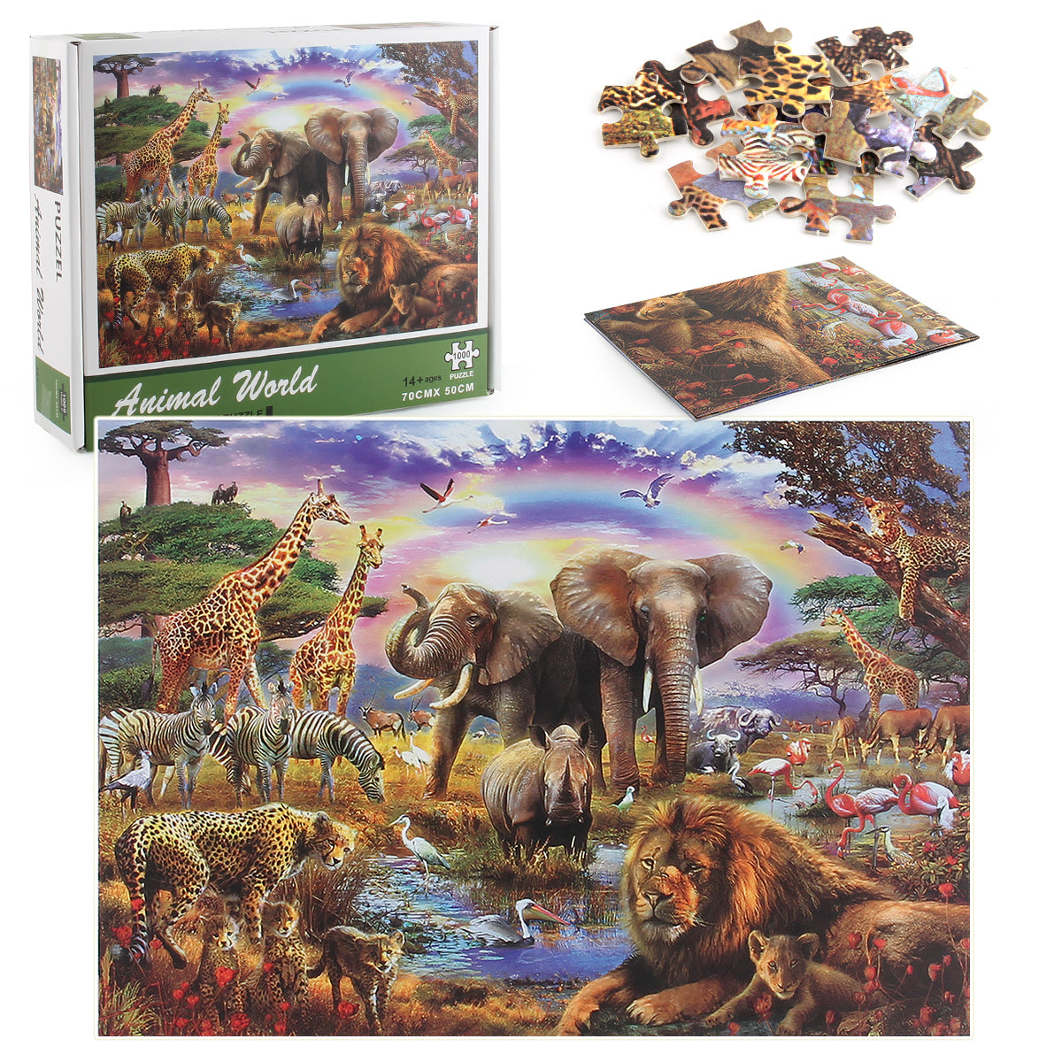 Beautiful Animal World Wooden 1000 Piece Jigsaw Puzzle Toy For Adults and Kids