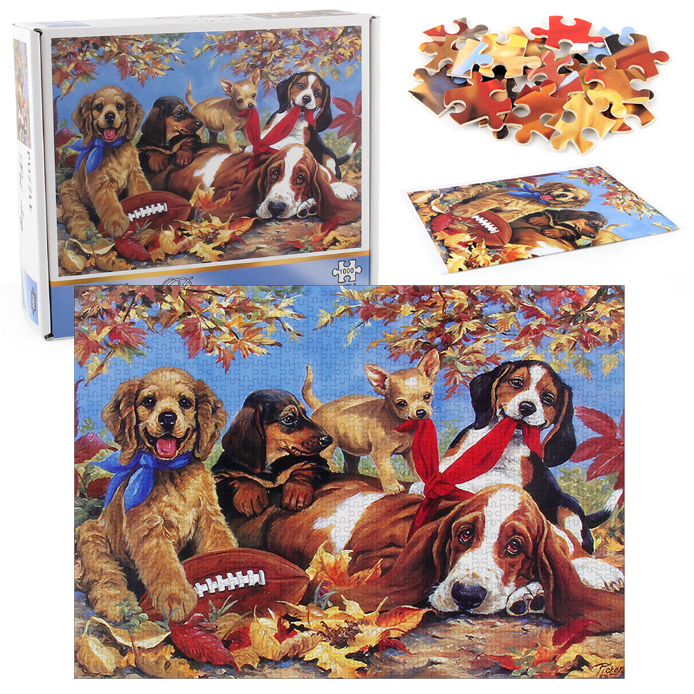 Pet Dog Wooden 1000 Piece Jigsaw Puzzle Toy For Adults and Kids